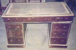 antique desk before repair