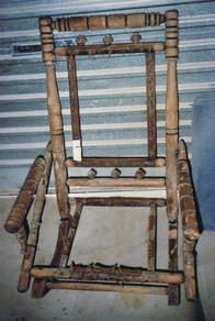 antique rocking chair repair before