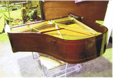 baby grand piano restoration french polish rear