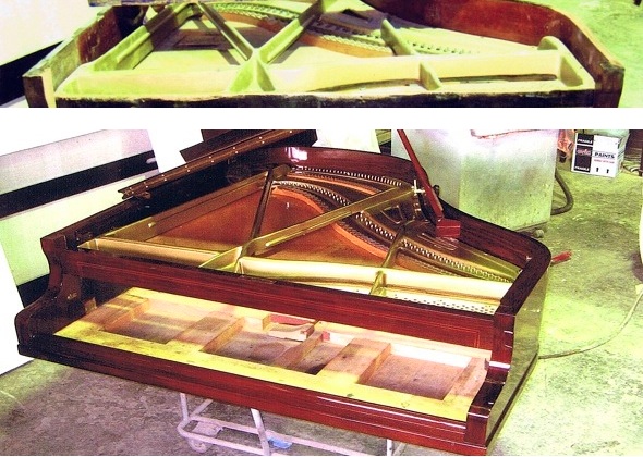 piano baby grand before after
