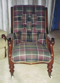 antique apholstered armchair after restoration