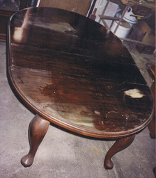 old timber table damage repair