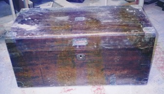 timber chest restoration before