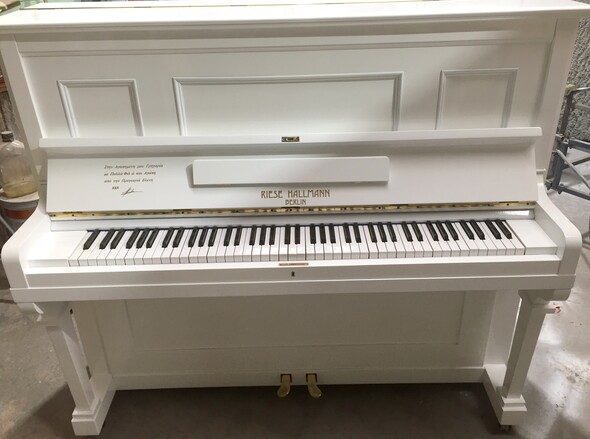 restored upright piano white colour change
